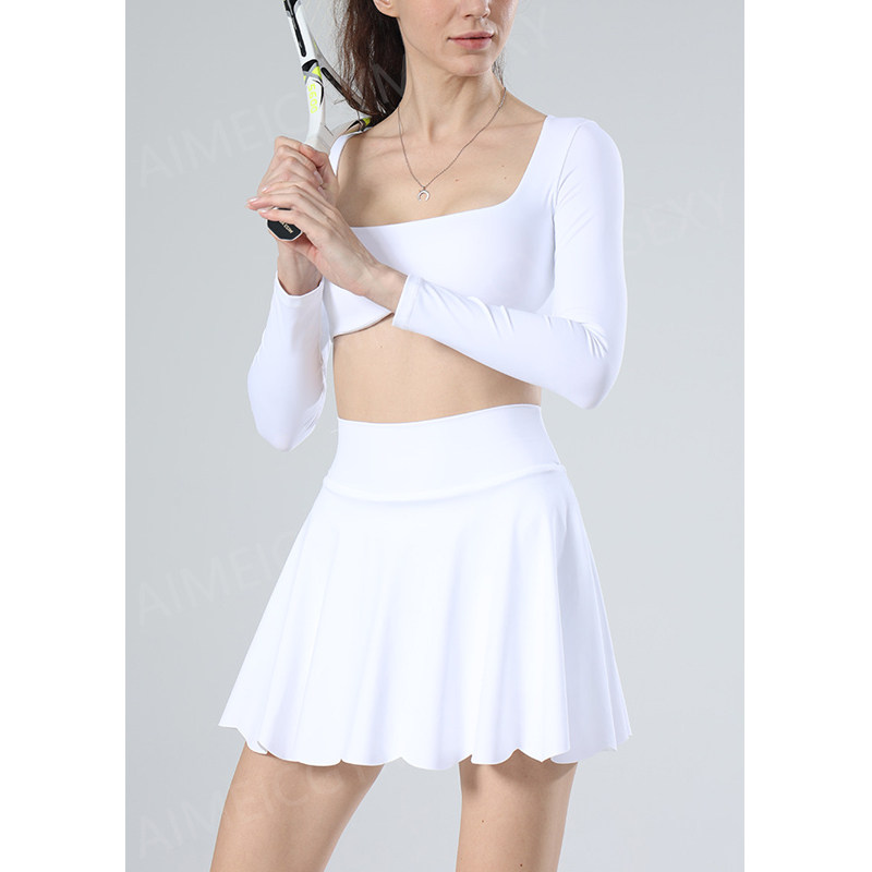 AimeicGym Sexy欧美新款性感短款透气运动健身套头衫女跑步短长袖