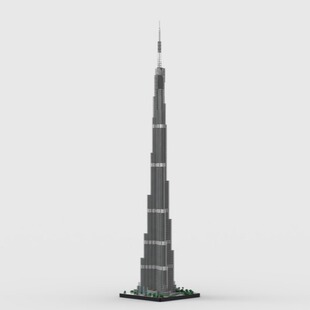 MOC-XM041 哈利法塔 巨型建筑 1.2米高 电子图纸 拼插积木