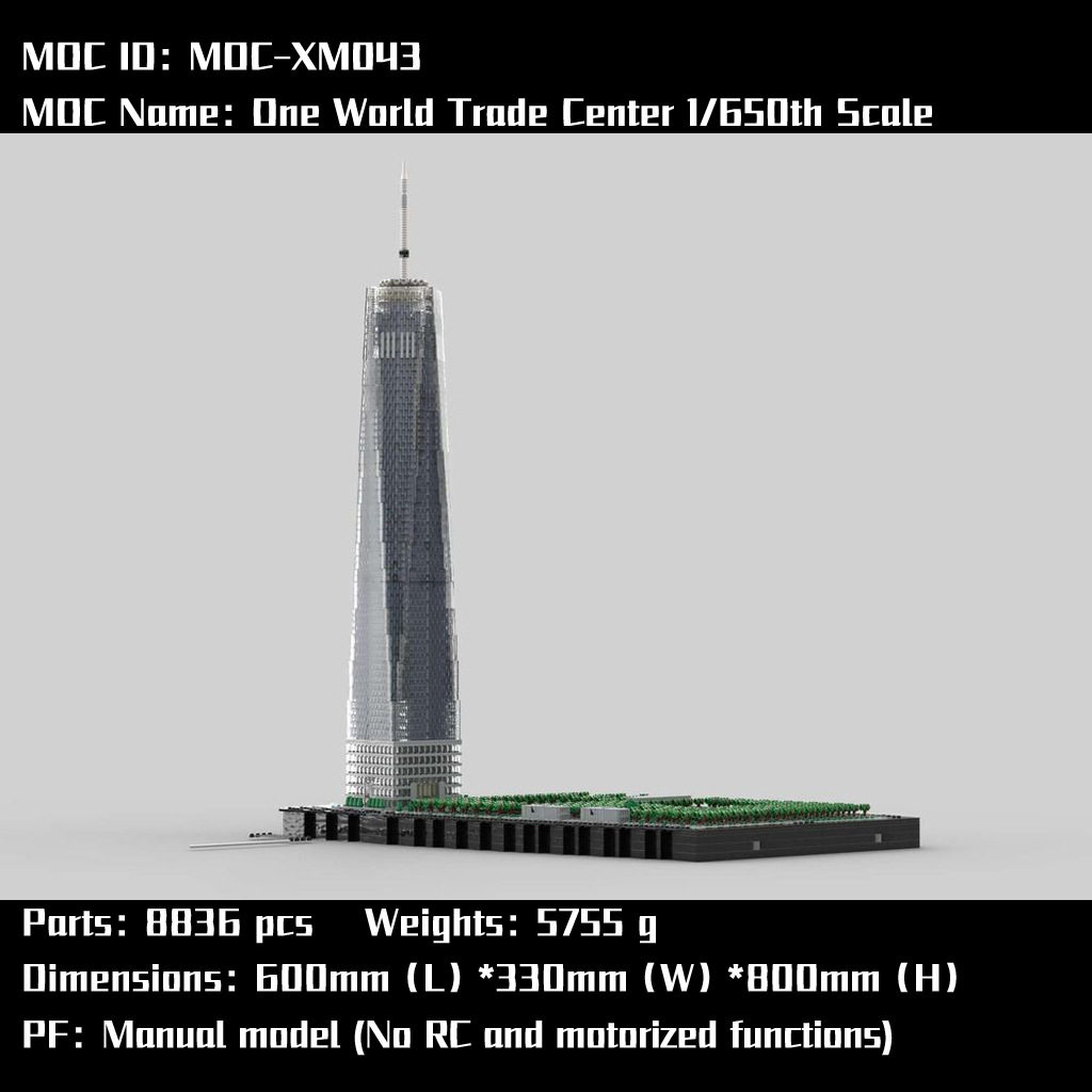 MOC-XM043 一个世界贸易中心1/650规模 电子图纸 拼插积木