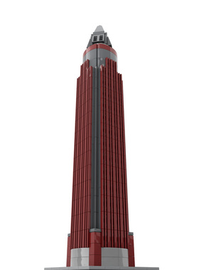 MOC-149040商品交易会大厦电子图纸 拼插积木 522PCS 红色