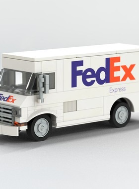 MOC-109597 联邦快递卡车 153片 电子图纸 拼插积木 送贴纸