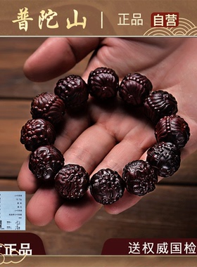 真小叶紫檀手串男招财貔貅