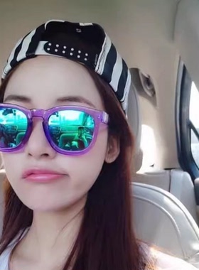 DAY BERTH紫色方框太阳镜男女通用简约时尚彩膜墨镜