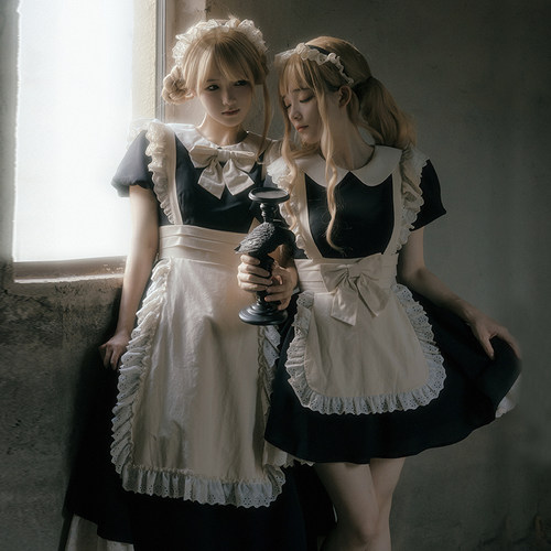 女仆装古早风花边围裙送蝴蝶结