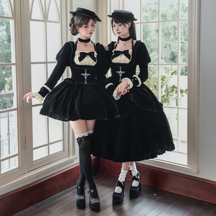 方领腰部鱼骨丝绒op双子秋冬lolita withpuji原创设计 默示录
