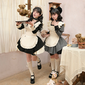 双子秋冬lolita 改良方领荷叶边女仆装 suki withpuji原创设计