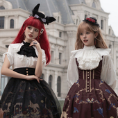 withpuji原创设计绅士领衬衫 十日谈 口水巾领巾lolita搭配双色