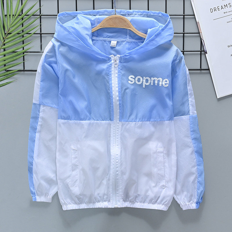 아동용 자외선 차단 의류 가벼운  통기성 자외선 차단 의류 소년 코트 여름 해변 피부 의류 에어컨 의류 새로운 스타일