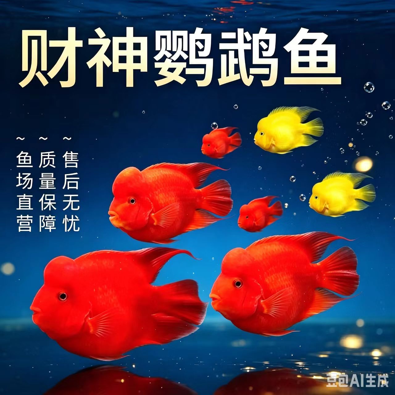中大型淡水鱼观赏鱼活体热带鱼台版起头财神鱼红鹦鹉鱼发财鱼精品