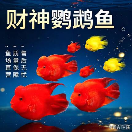 国产台版起头财神鱼红鹦鹉鱼发财鱼精品中大型淡水鱼观赏鱼活体