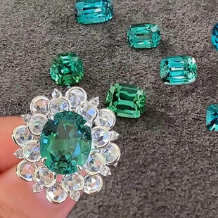 天然阿富汗蓝绿碧玺拉贡Lagoon卢比莱粉色薄荷绿碧玺戒指吊坠