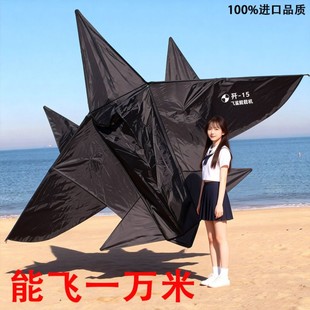 能飞一万米进口高档巨型5D战斗机成人儿童大型大人专用风筝黑飞机