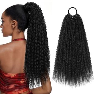 Afro Kinky Curly Ponytail Extension Long Fluffy Hairpieces