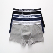 潮短裤 外贸男士 男生简约纯色四角裤 字母时尚 内裤 棉透气舒适平角裤