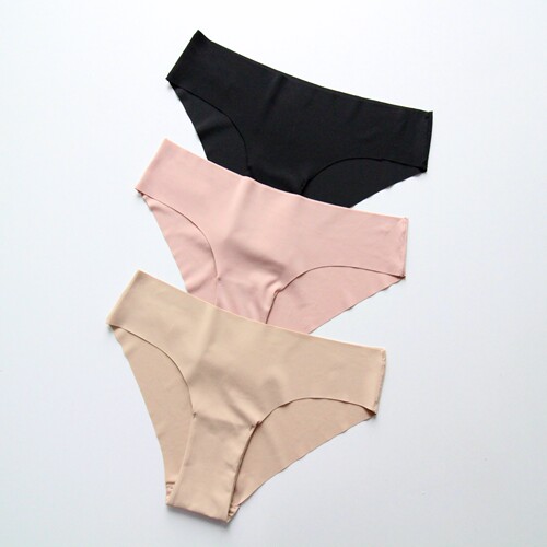 女士三角裤性感蕾丝边中低腰冰丝
