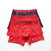 外贸男士 男生圣诞送礼短裤 本命年内裤 棉质舒适透气卡通印花四角裤