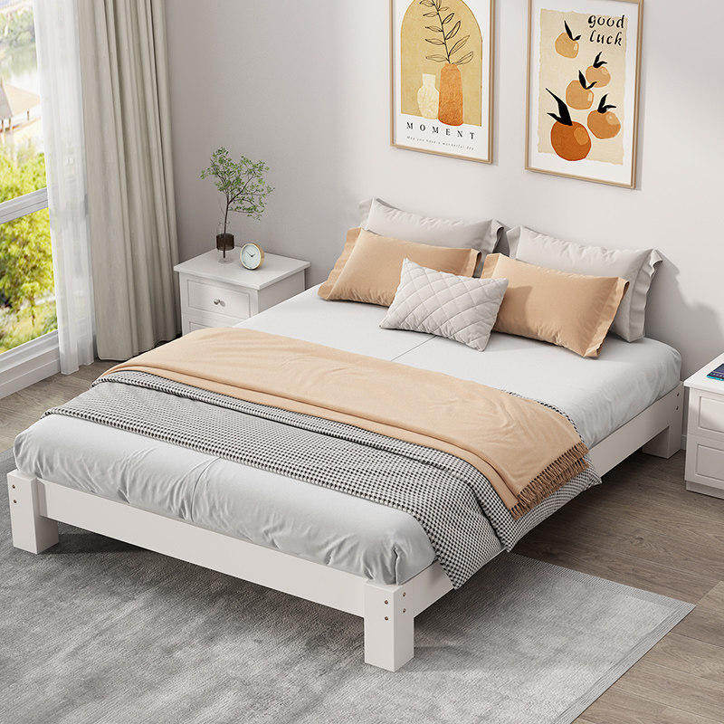 无床头床全实木排骨架床榻榻米实木床现代简约无靠背床定制床架子