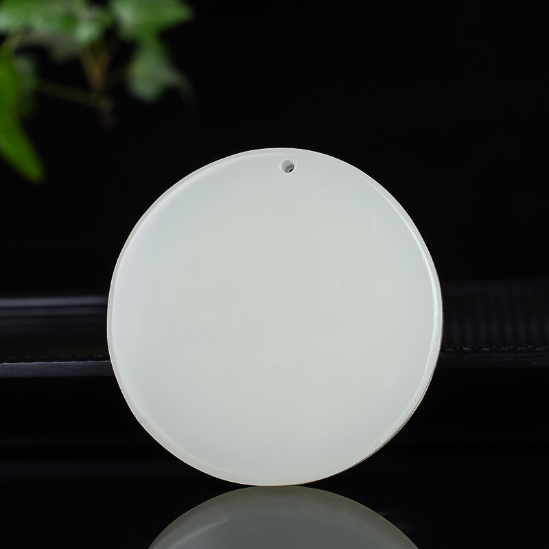 青峰玉业玉器新疆和田玉白玉花开富贵吊坠羊脂白玉牡丹花开蝶恋花