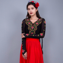 新疆舞蹈演出服艺考生练功服女维吾尔族民族舞台表演装 广场舞上衣