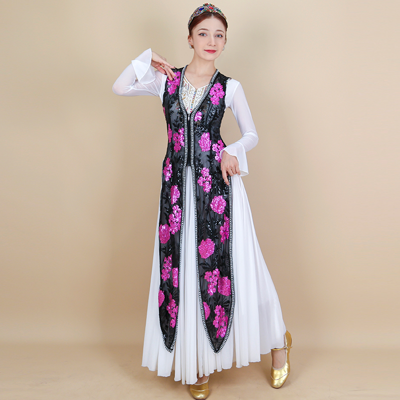 2025新款新疆舞演出服女士长款