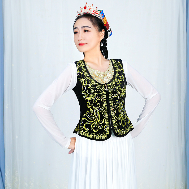 新疆舞到马甲女士秋冬季金丝绒