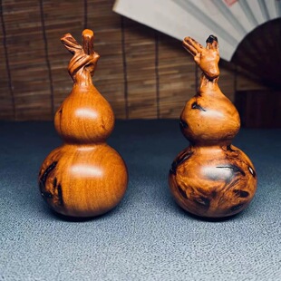 雷击枣木葫芦挂件手把件吊坠道家法器随身配饰老料深色精雕手工
