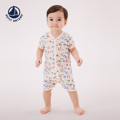 petitbateau短袖连体衣法国