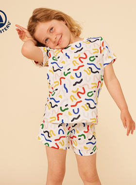 法国小帆船Petitbateau春夏童装睡衣裤纯棉家居套装A09RH