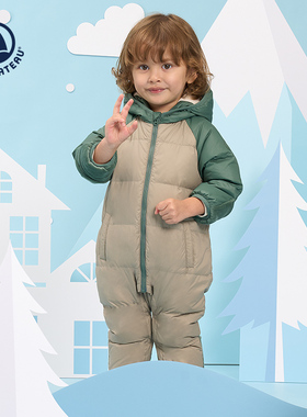 【断码特惠】法国Petitbateau小帆船童装婴幼儿鹅绒外出爬服A0DNH