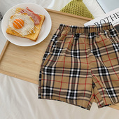 薄外穿洋气儿童宝宝格子裤 百搭休闲短裤 潮韩版 男童短裤 女童沙滩裤