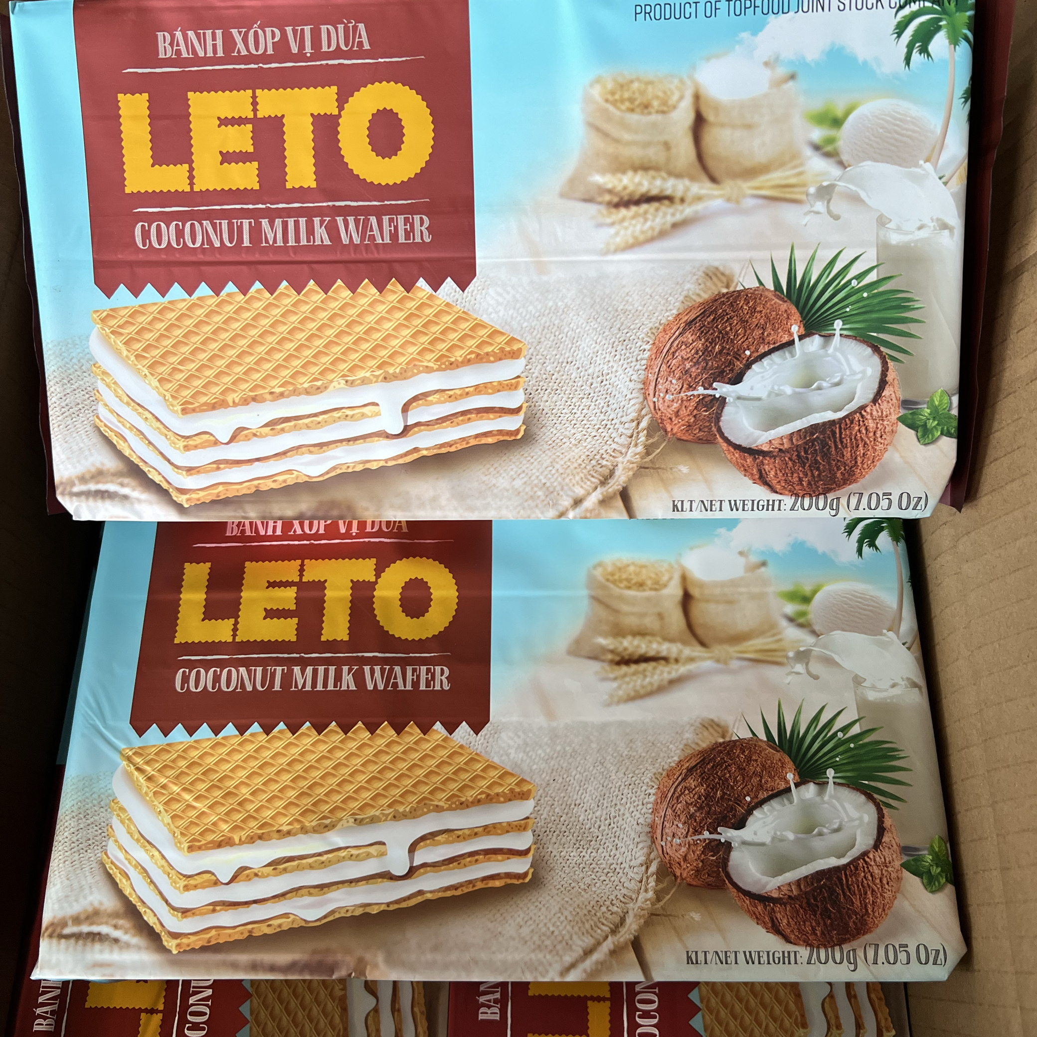 越南进口LETO威化饼200克奶酪味榴莲味夹心威化休闲小吃零食特产