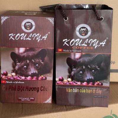 越南KOULIYA COFFEE原装纯豆研磨浓香猫屎法式滴漏咖啡粉500g包邮