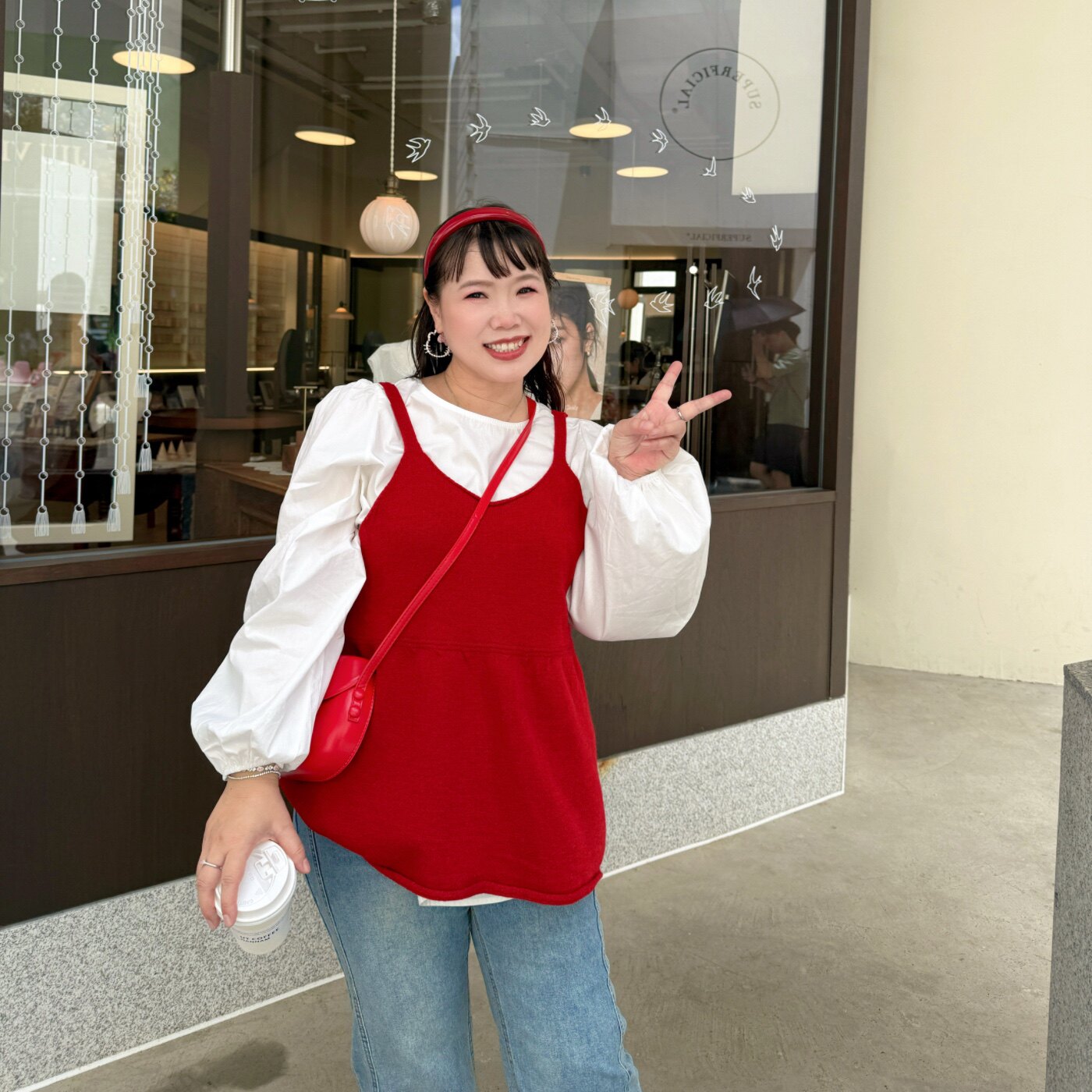 精灵家微胖大码女装胖mm减龄宽松显瘦娃娃衬衫针织吊带两件套上衣,女装/女士精品,衬衫,淘宝优惠券,粉丝福利购,淘宝优惠卷