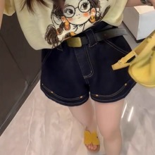 大码女2025夏季新款显瘦时尚休闲牛仔短裤子胖妹妹宽松阔腿裤热裤