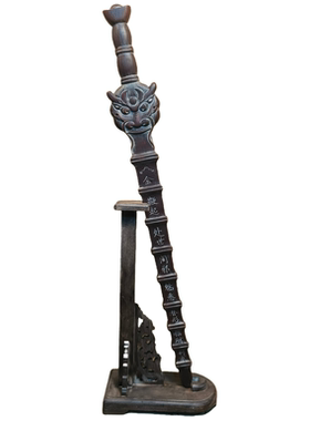 九节鞭赵元帅桃木打神鞭姜太公法器桃木剑锏木雕降魔刃镂雕法器