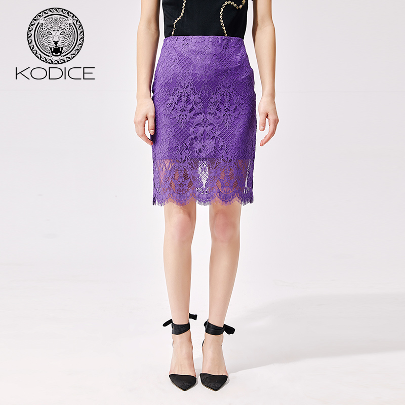 夏季新款复古简约紫色A字半身裙