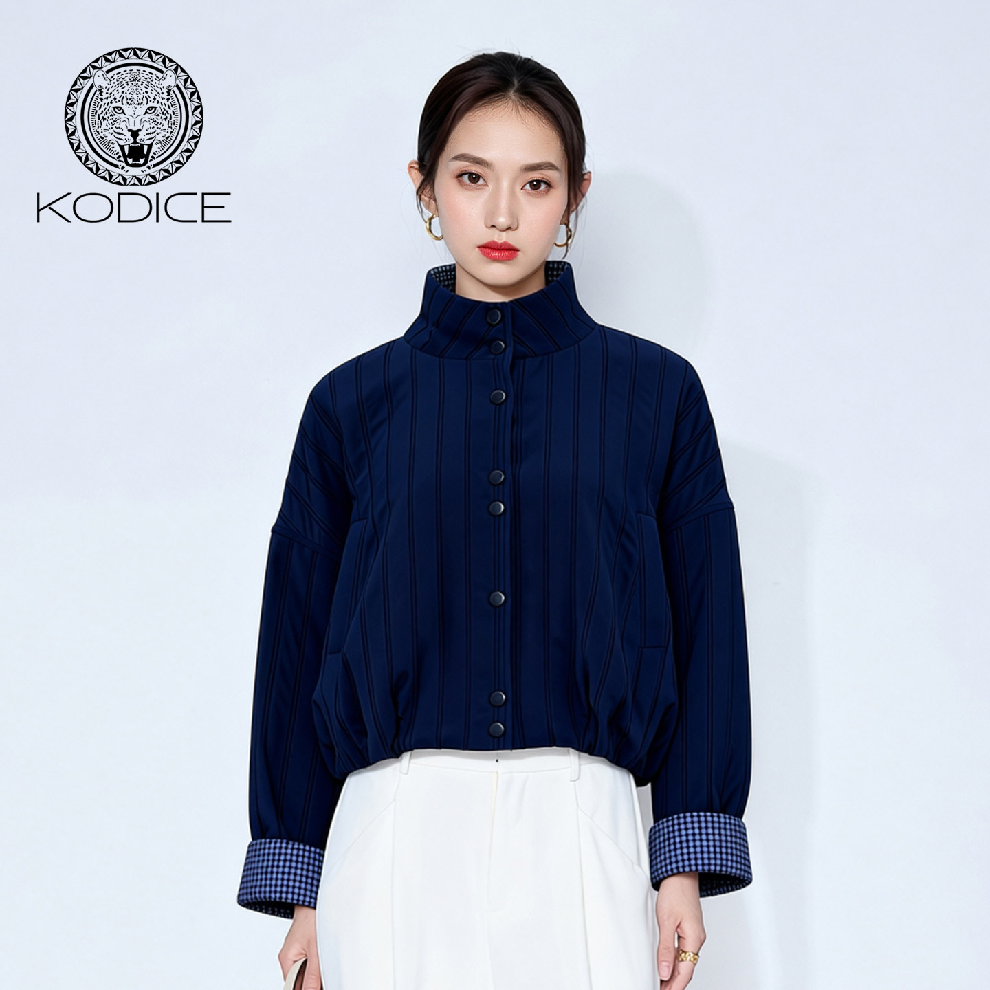 kodice气质立领宽松短款外套