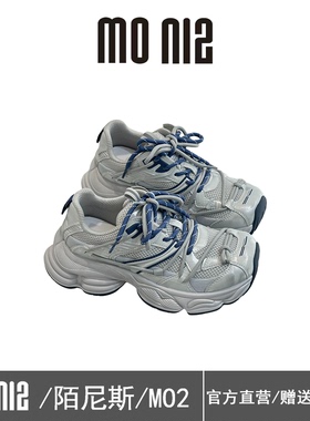 MONIZ陌尼斯2026新款机能风绑带老爹鞋女厚底增高透气运动休闲鞋