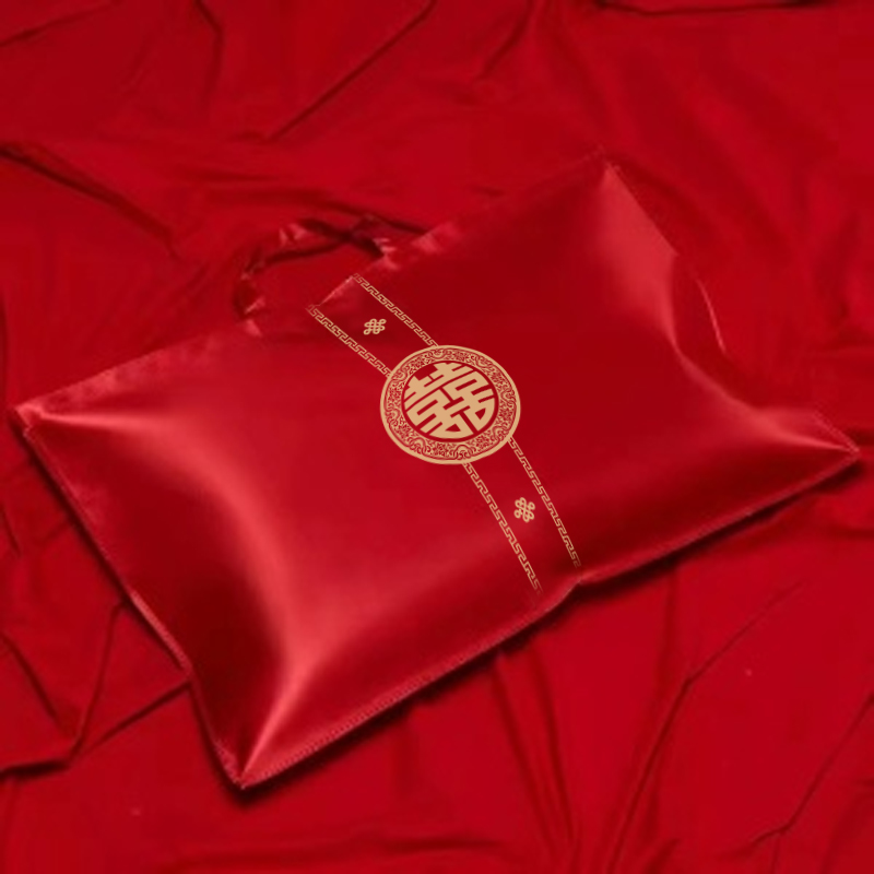 结婚枕芯包装袋枕头棉被喜被收纳袋大红色喜庆陪嫁四件套手提袋