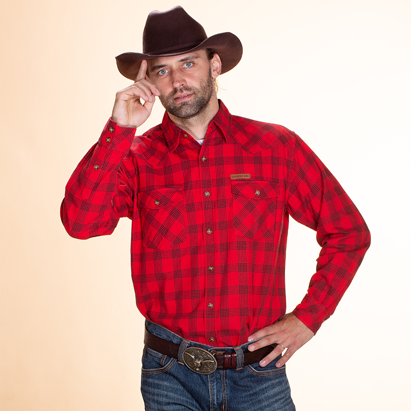 COUNTRYBAR美式复古红色衬衫