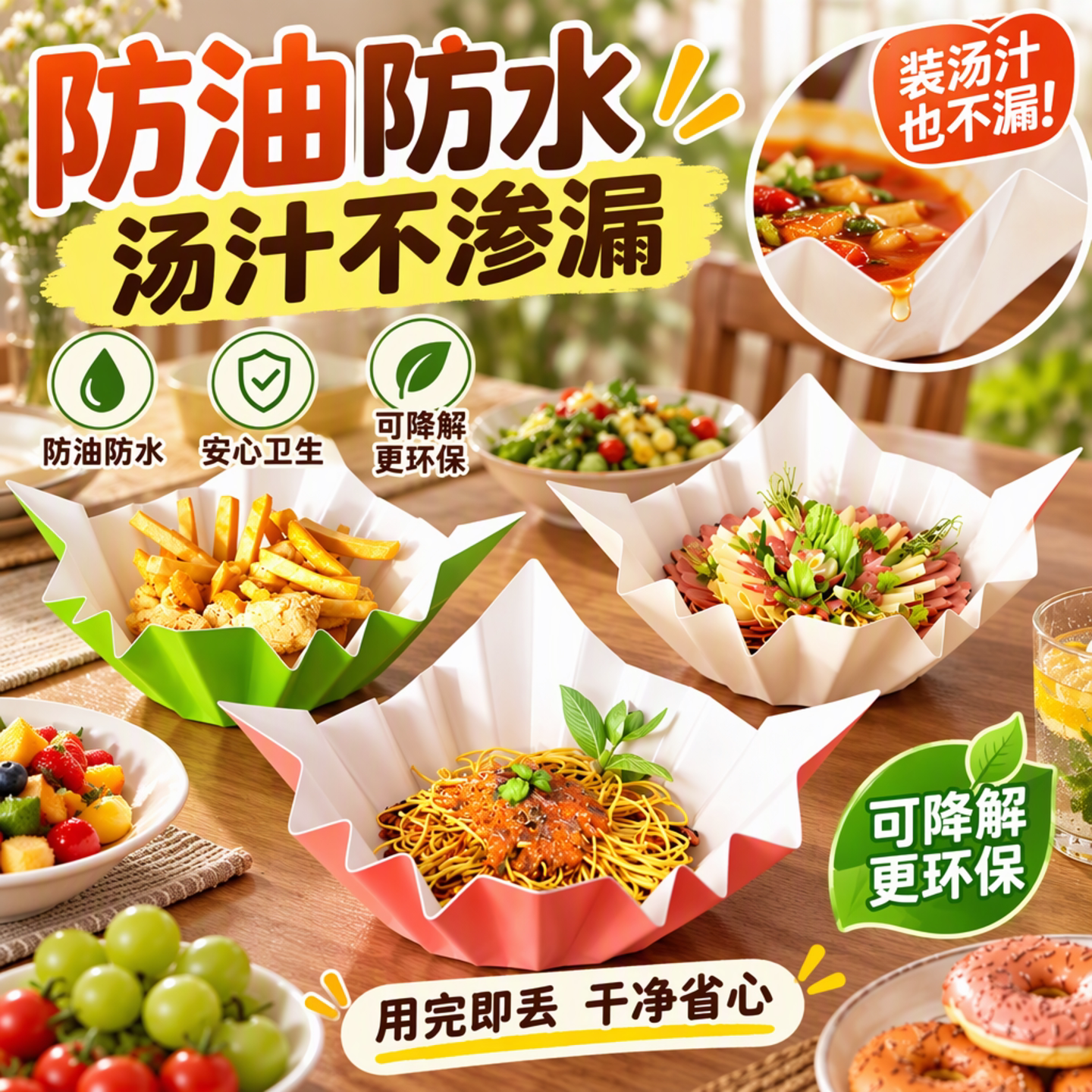 一次性可降解宴席摆盘垫纸餐厅大排档餐饮店创意餐盘纸防油防水纸