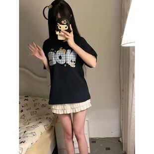 超显白这件!!!【重工刺绣】美式校园风短袖T恤女INS夏季韩版上衣