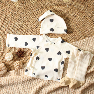 婴幼儿衣服纯棉半背衣春秋系带护肚贴身和尚服新生儿打底睡衣备货