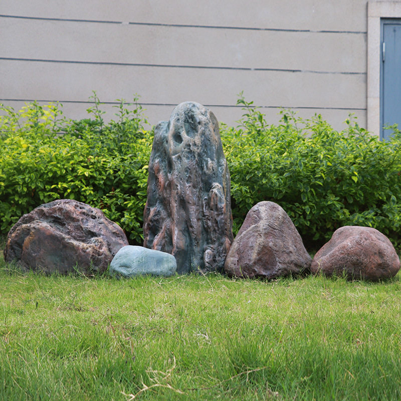 户外仿真石头假山造景布置庭院公园景观石玻璃钢花园遮丑装饰摆件