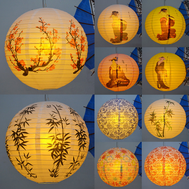 纸灯笼日本樱花梅花小灯笼日式婚庆灯料理店居酒屋装饰樱花祭挂饰