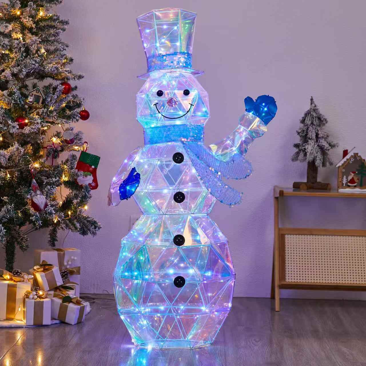 新品DP点幻彩发光鹿拉车场景直销