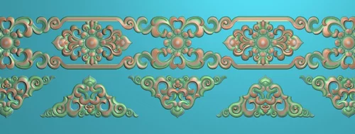 B0137-2蒙古元素精雕图浮雕图灰度图蒙古包装饰图