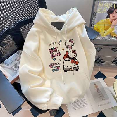 银狐绒聚群韩版宽松连帽卫衣