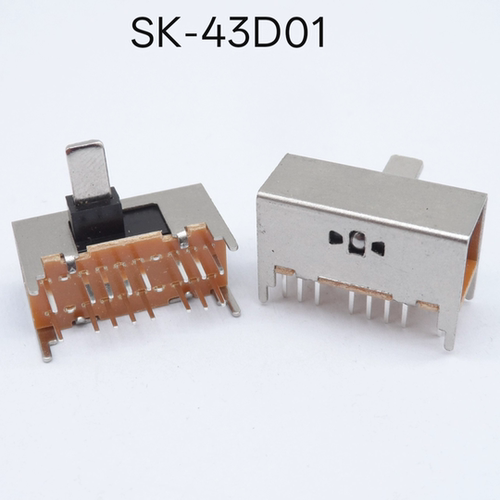 sk-43d01三档拨动开关双排卧式插件四固定脚收音机功放音响开关