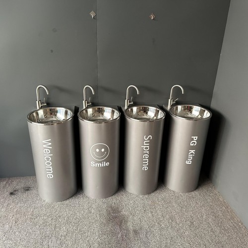 复古工业风洗手盆立柱洗脸盆阳台洗漱台餐厅创意不锈钢落地洗手台